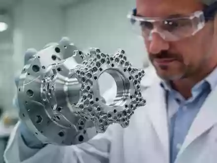 Ein Techniker in einem modernen Labor untersucht eine präzisionsgefertigte Metallkomponente für einen SMR-Reaktor. - Foto: über boerse-global.de