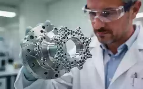 Ein Techniker in einem modernen Labor untersucht eine präzisionsgefertigte Metallkomponente für einen SMR-Reaktor. - Foto: über boerse-global.de