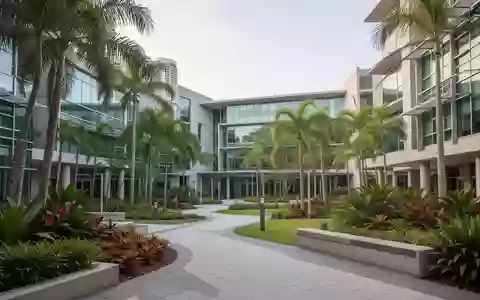 Ein moderner Universitätscampus an der Gold Coast mit befestigten Fußwegen und zeitgenössischer Architektur. - Foto: über boerse-global.de
