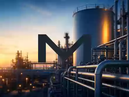 Moderne industrielle Gasanlagen in einer professionellen, atmosphärischen Aufnahme bei Sonnenuntergang. - Foto: über boerse-global.de