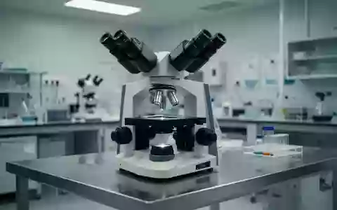 Ein steriles, hochmodernes biomedizinisches Labor mit einem Lichtmikroskop auf einer Edelstahlarbeitsfläche. - Foto: über boerse-global.de