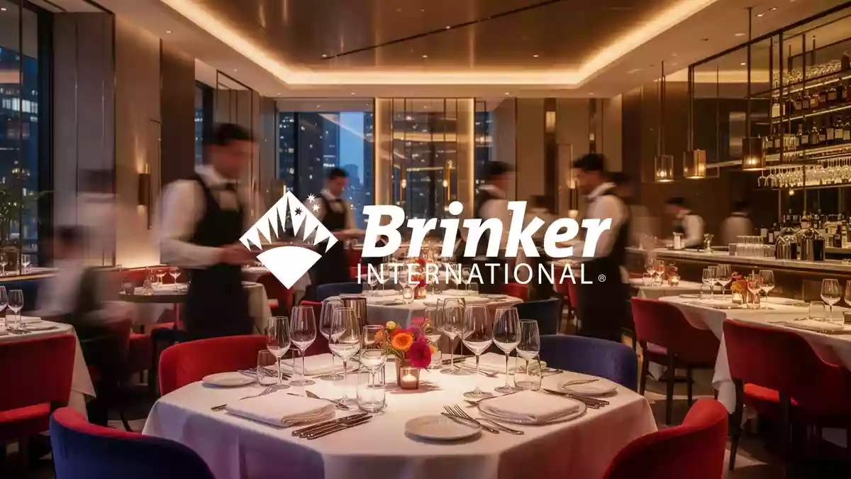 Modernes Restaurantinterieur mit lebhafter Atmosphäre und warmer Beleuchtung. Illustration mit AI erstellt.
