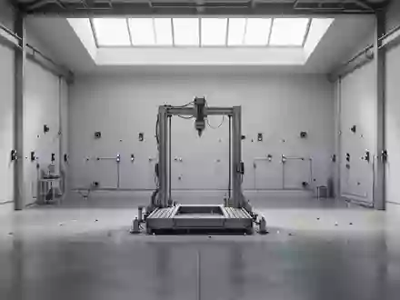 Ein minimalistisches, leeres Industrielabor mit polierten Betonböden und diffusem Tageslicht, das durch ein hohes Fenster fällt. - Foto: über boerse-global.de