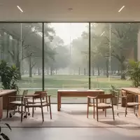 Ein heller, minimalistisch gestalteter Büroraum mit Blick auf einen grünen Park, der Ruhe und Ausgeglichenheit ausstrahlt. - Foto: über boerse-global.de