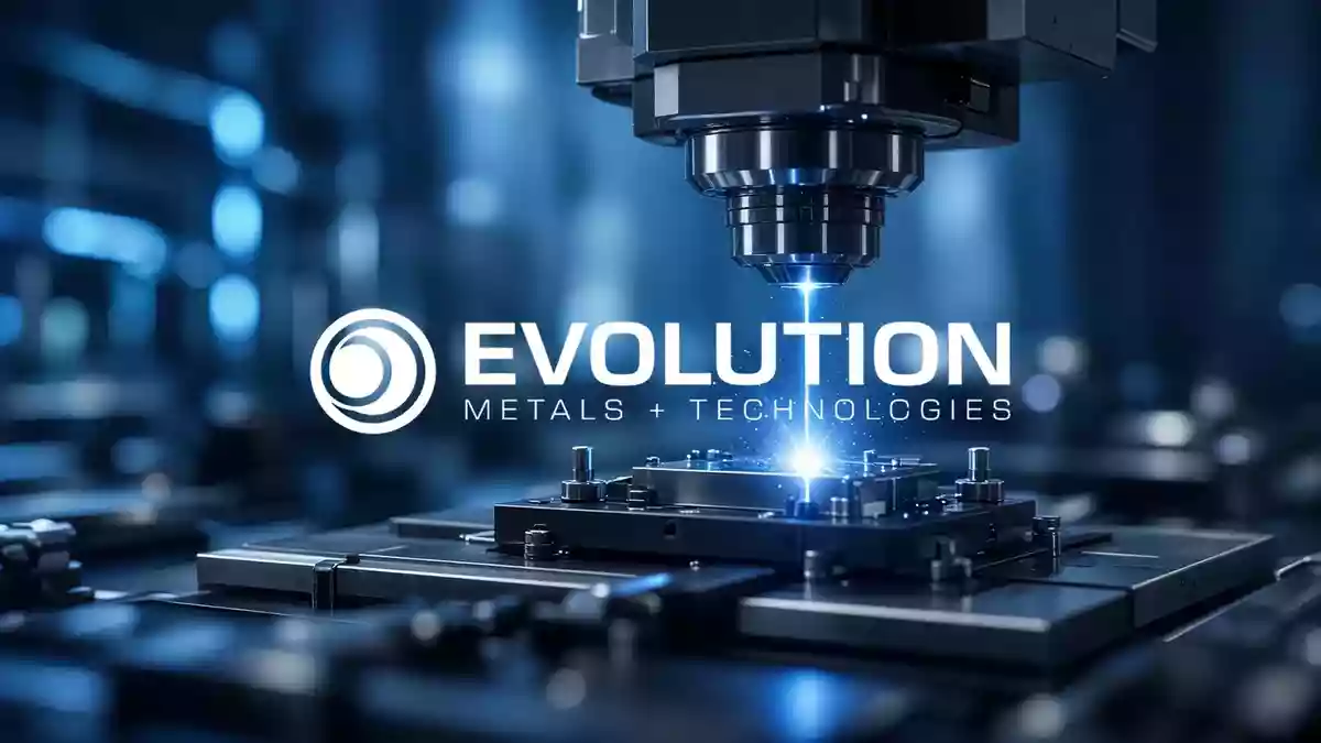 Hochtechnologische Metallkomponenten in einer industriellen Fertigungsumgebung mit kinematischer Beleuchtung. Illustration mit AI erstellt.