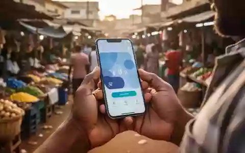 Person bei der Nutzung eines Smartphones für eine digitale Transaktion auf einem belebten Markt in einem Schwellenland. - Foto: über boerse-global.de
