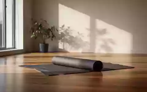 Ein heller, minimalistischer Yogaraum mit einer einzelnen Matte auf einem Holzboden und sanftem Tageslicht. - Foto: über boerse-global.de