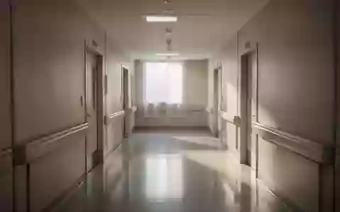 Ein minimalistischer, heller Krankenhausflur mit architektonischen Linien und natürlichem Lichteinfall. - Foto: über boerse-global.de