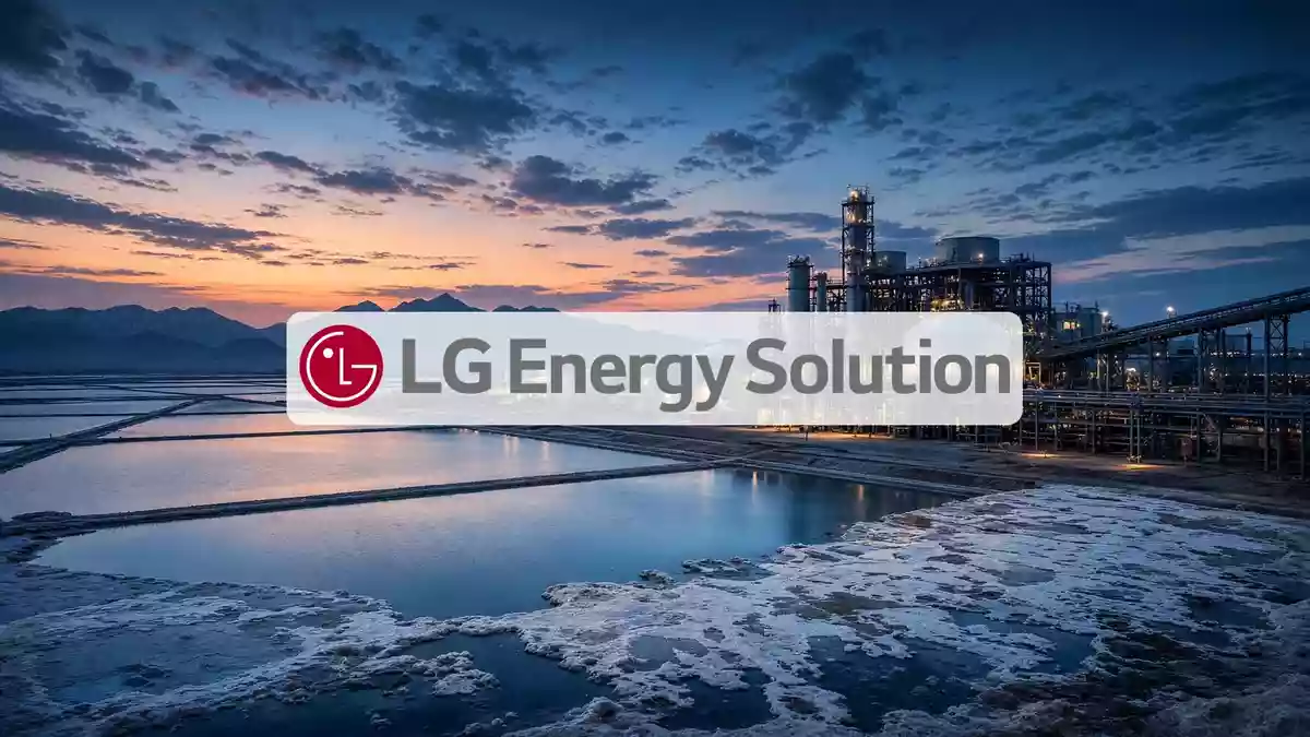 Moderne Batteriefabrik in bläulichem Licht als Symbol für die Energiebranche und Marktentwicklungen. Illustration mit AI erstellt.