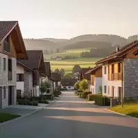 Eine ruhige Wohnstraße in einer bayerischen Ortschaft mit traditioneller Architektur und umgebender Hügellandschaft. - Foto: über boerse-global.de