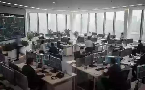 Ein moderner Handelsraum an einer Finanzbörse mit verschwommenen Silhouetten von Händlern bei der Arbeit. - Foto: über boerse-global.de