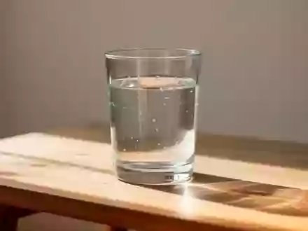 Ein klares Glas Wasser auf einem schlichten Holztisch bei natürlichem Tageslicht. - Foto: über boerse-global.de