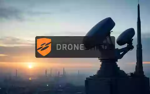Abstrakte Darstellung von moderner Luftüberwachungstechnologie in einer industriellen Umgebung bei Dämmerung. - Foto: über boerse-global.de