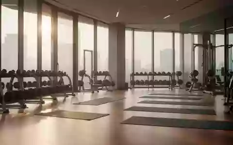 Ein heller, minimalistisch eingerichteter Fitnessraum mit Holzfußboden und ordentlich aufgereihten Sportgeräten. - Foto: über boerse-global.de