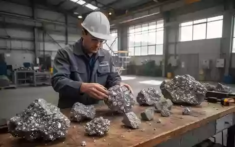 Ein Geologe untersucht rohe Germanium-Erzproben auf einer Werkbank in einem modernen Bergbaubetrieb. - Foto: über boerse-global.de