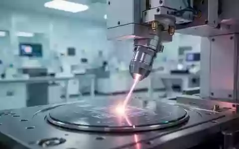Präzisionslaser bei der Bearbeitung eines Halbleiter-Wafers in einer modernen Industrieanlage. - Foto: über boerse-global.de