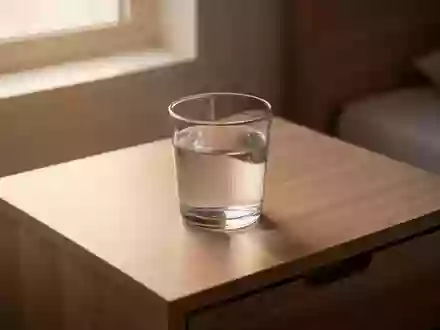 Ein Glas Wasser auf einem Nachttisch im sanften Morgenlicht. - Foto: über boerse-global.de