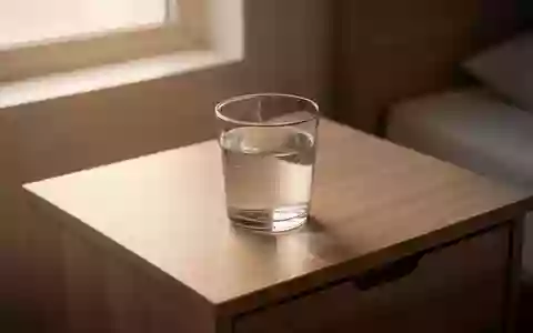 Ein Glas Wasser auf einem Nachttisch im sanften Morgenlicht. - Foto: über boerse-global.de