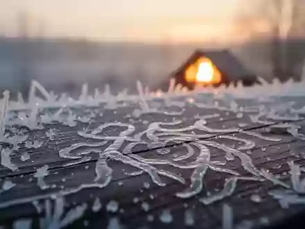 Frostbedeckte Landschaft bei Sonnenaufgang mit einem warmen Lichtfleck, der den Kontrast zwischen Kälte und Wärme symbolisiert. - Foto: über boerse-global.de