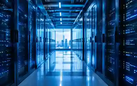 Modernes Rechenzentrum mit blauer Beleuchtung als Symbol für Cloud-Infrastruktur und finanzielle Flexibilität. - Foto: über boerse-global.de
