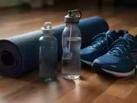 Symbolbild: Yogamatte, Trinkflasche und Laufschuhe - Foto: über boerse-global.de
