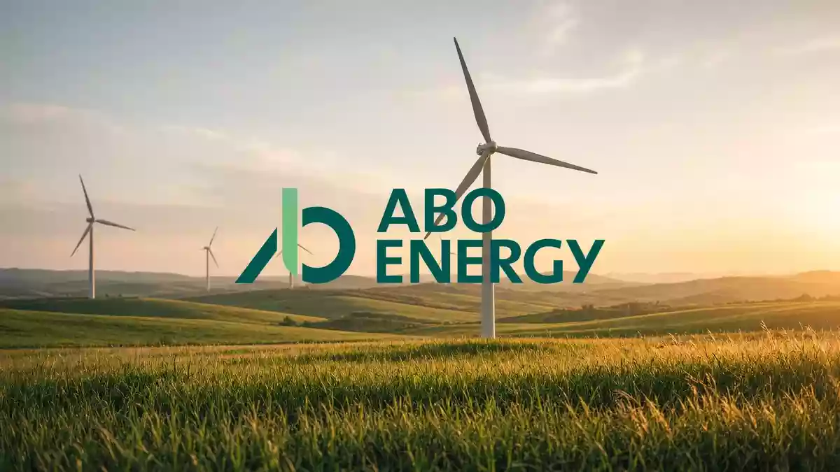 Windkraftanlage auf einer grünen Wiese unter einem dramatischen Himmel, symbolisiert nachhaltige Energieinfrastruktur. Illustration mit AI erstellt.