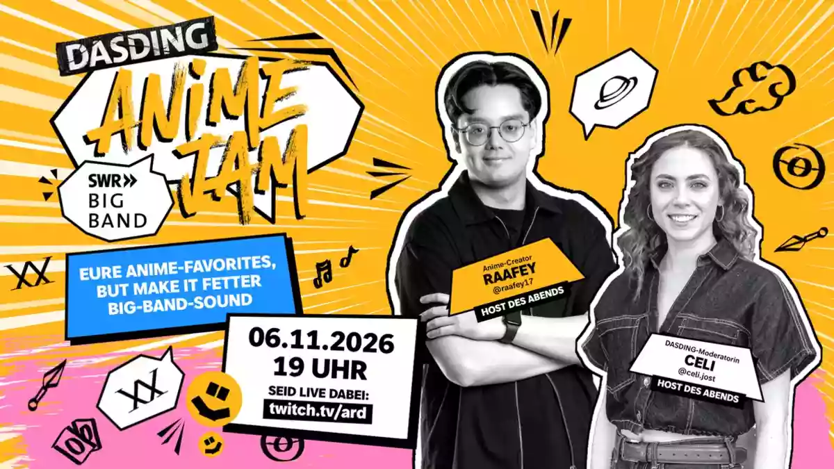 "DASDING Anime Jam mit der SWR Big Band": Live-Event und Stream für die Community / 6. November 2026 ab 19 Uhr in der Phoenixhalle im Römerkastell in Stuttgart und auf dem ARD Twitch Kanal - Bild: presseportal.de