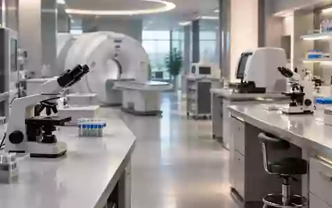 Modernes medizinisches Forschungslabor mit diagnostischen Geräten und Mikroskopen in einer klinischen Umgebung. - Foto: über boerse-global.de