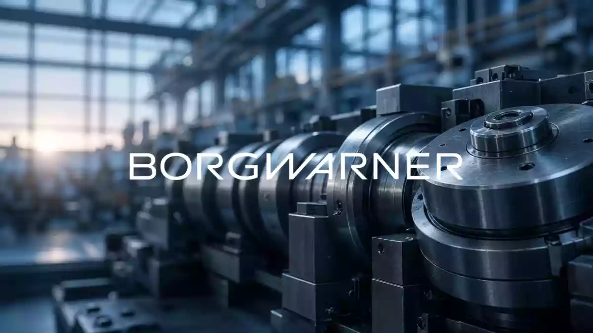 Moderne industrielle Fertigungshalle in der Automobilbranche mit atmosphärischer Beleuchtung. Illustration mit AI erstellt.