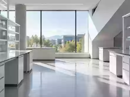 Ein minimalistischer, heller Forschungsraum in einer Universität mit klaren architektonischen Linien und natürlichem Licht. - Foto: über boerse-global.de