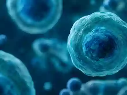 Mikroskopische Aufnahme einer biologischen Zellstruktur in Blau- und Grüntönen. - Foto: über boerse-global.de