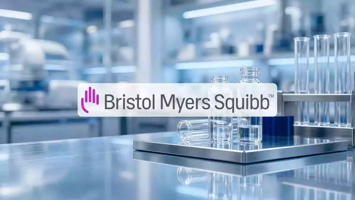 Moderne Laborumgebung mit Glasgefäßen als Symbol für die Pharmaindustrie. Illustration mit AI erstellt.