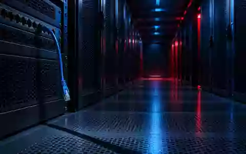 Ein dunkler, technisch anmutender Serverraum mit einem unverbundenen Netzwerkkabel im Vordergrund als Symbol für eine Sicherheitslücke. - Foto: über boerse-global.de