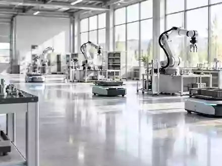 Eine moderne, helle Werkshalle mit polierten Betonböden und automatisierten Systemen im Hintergrund. - Foto: über boerse-global.de