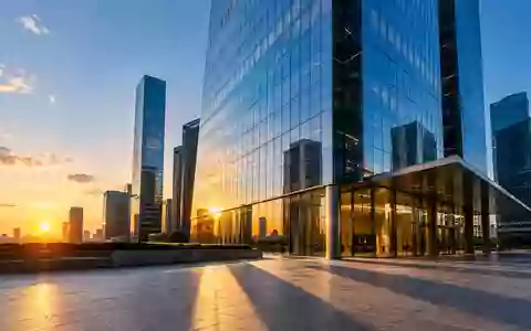 Ein modernes Hochhaus in einem Finanzviertel bei Sonnenuntergang, das den Börsengang und die Marktdominanz symbolisiert. - Foto: über boerse-global.de