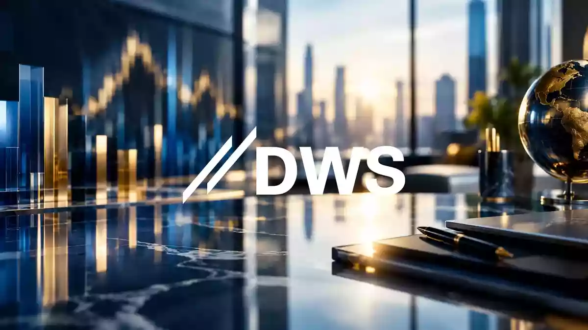 Abstrakte Darstellung moderner Finanzmärkte und Asset Management mit professioneller Lichtstimmung. Illustration mit AI erstellt.