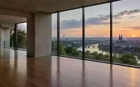 Ein minimalistisch gestalteter Innenraum mit Blick auf eine Stadt bei Dämmerung, der eine Atmosphäre von strukturellem Wandel vermittelt. - Foto: über boerse-global.de