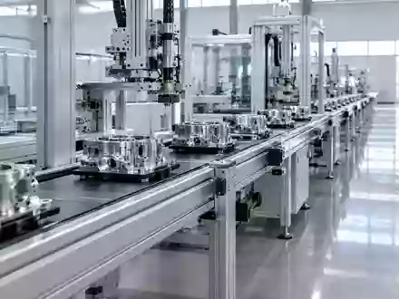 Automatisierte FertigungsstraĂe in einer modernen Produktionsanlage mit prĂ€zisen mechanischen Komponenten. - Foto: ĂŒber boerse-global.de