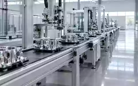 Automatisierte Fertigungsstraße in einer modernen Produktionsanlage mit präzisen mechanischen Komponenten. - Foto: über boerse-global.de
