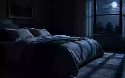 Ein ruhig gestaltetes, abgedunkeltes Schlafzimmer bei Nacht mit sanftem Mondlicht, das auf ein unbenutztes Bett fällt. - Foto: über boerse-global.de