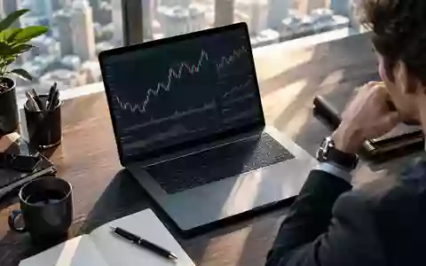 Ein moderner Schreibtisch mit einem Laptop, das komplexe Finanzcharts anzeigt, in natürlichem Licht. - Foto: über boerse-global.de