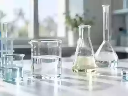 Laborausstattung mit Glasbehältern und Flüssigkeiten in einer sterilen, hellen Umgebung zur wissenschaftlichen Forschung. - Foto: über boerse-global.de