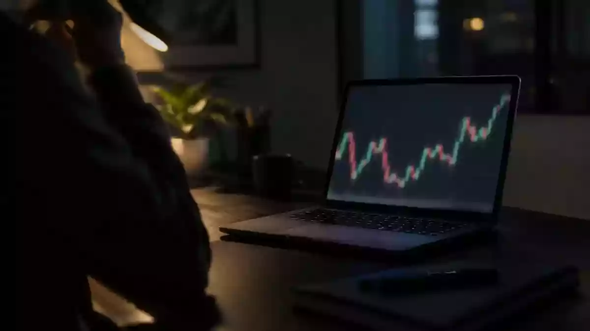 Ein moderner Schreibtisch mit einem Laptop in einem abgedunkelten Raum, symbolisch für die aktuelle Marktsituation. Illustration mit AI erstellt.