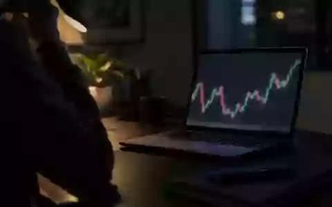 Ein moderner Schreibtisch mit einem Laptop in einem abgedunkelten Raum, symbolisch für die aktuelle Marktsituation. - Foto: über boerse-global.de