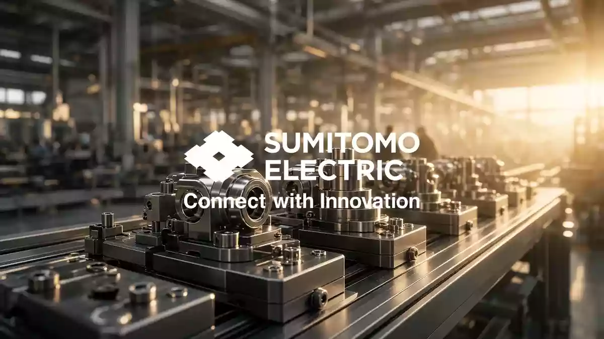 Abstraktes, professionelles Bild einer modernen Industrieanlage mit Fokus auf Elektrotechnik und Fertigungspräzision. Illustration mit AI erstellt.