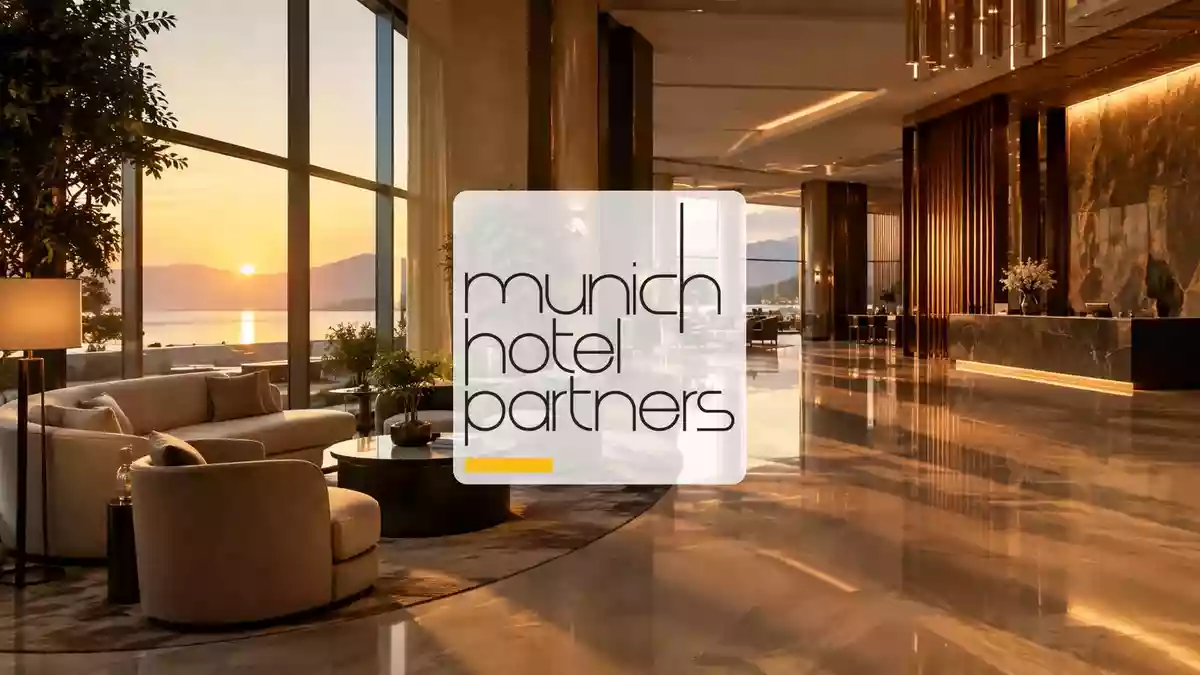 Elegante, modern gestaltete Hotellobby mit atmosphärischer Beleuchtung als Symbol für den Gastgewerbesektor. Illustration mit AI erstellt.