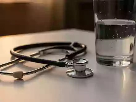 Symbolbild: Stethoskop neben einem Glas Wasser - Foto: über boerse-global.de