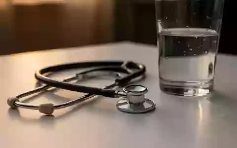 Symbolbild: Stethoskop neben einem Glas Wasser - Foto: über boerse-global.de