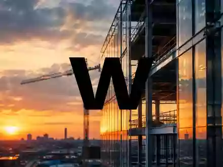 Abstrakte Darstellung einer modernen architektonischen Fassade bei Dämmerung als Symbol für den Bausektor. - Foto: über boerse-global.de