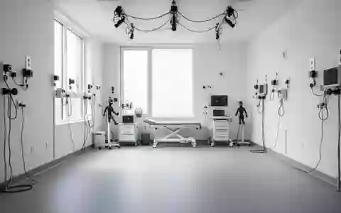 Ein moderner, minimalistischer klinischer Rehabilitationsraum mit medizinischer Sensortechnik und natürlichem Lichteinfall. - Foto: über boerse-global.de